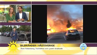 Bilar brann i Västsverige: ”Måste vara fel i vårt samhälle när det ser ut såhär - Nyhetsmorgon (TV4)