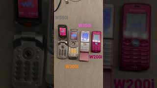 4 different Sony Ericsson Walkman phones with animated backgrounds