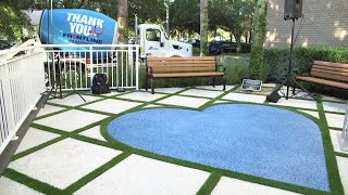 CEMEX USA thanks Orlando healthcare workers with special heart-shaped blue concrete monument