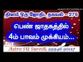 பெண்கள் ஜாதகமும் – 4ம் பாவமும் 276 astro suresh tamil jothidam