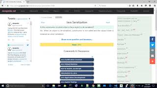 Is the constructor invoked when a Java object is de-serialized? | javapedia.net