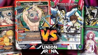 Red Rush Demon Slayer VS Green Lancelot (Union Arena Gameplay)