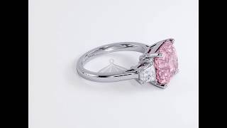 5.68 Carat GIA Certified Fancy Intense Pink Diamond Engagement Ring in Platinum