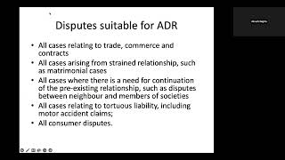 Introduction to Alternative Dispute Resolution (ADR)