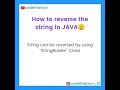 HOW TO REVERSE THE STRING IN JAVA?? SIMPLEST METHOD StrinBuilder class