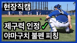 (현장직캠) 야마구치 두 번째 불펜 피칭! 빠른공 제구력 만큼은 인정! | DKTV