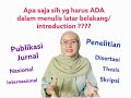 LANGKAH MENULIS INTRODUCTION/LATAR BELAKANG PENELITIAN TEMBUS SCOPUS/WOS