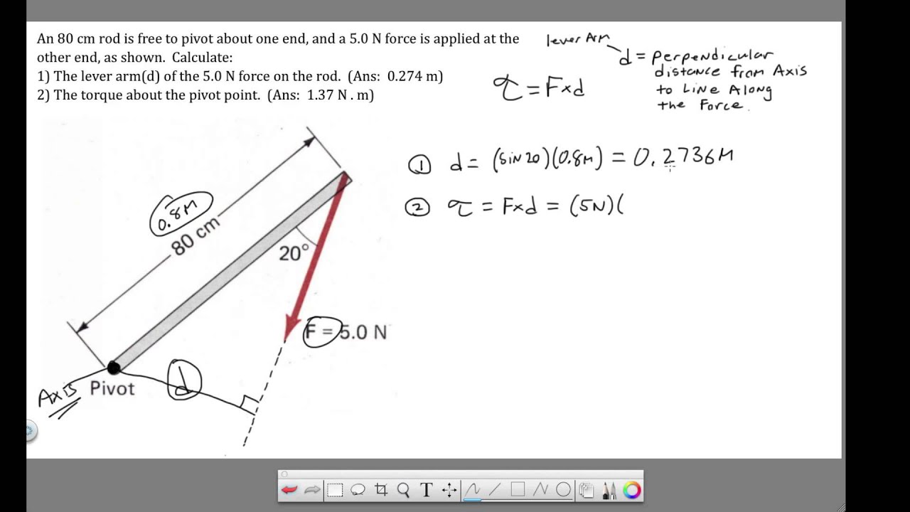 Ch 8 - Torque - Calculating Lever Arm And Torque - YouTube