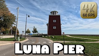 Driving Around Small Town Luna Pier, Michigan in 4k Video