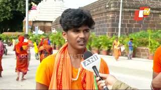 Shravan Somvar | Devotees react after offering Holy water to Lord Shiva in Lingaraj Temple