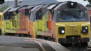 Colas Rail 70803 \u0026 70809 Passes Darlington | 0C01 Doncaster Robert Rds Shed to Carlisle N.Y.