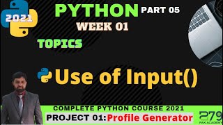 user input in python || python tutorial for beginners in Urdu || Week 01 || Part # 05