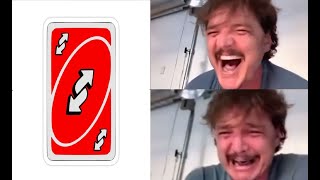 Pedro Pascal Crying Meme but its UNO Reverse