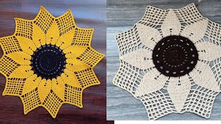 Sunflower Thalposh Doily Mandala design