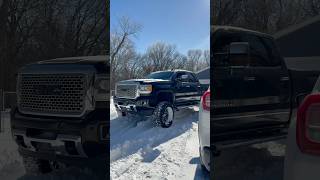 Time to break out the shovel.. #duramax #gmc #snow #shovels #plowing #packing #liftedtrucks