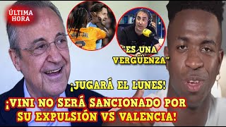 🚨¡ESCÁNDALO! VINICIUS NO SERÁ SANCIONADO por su EXPULSIÓN y JUGARÁ el LUNES ¡ÁRBITRO EXPLOTA x ESTO!