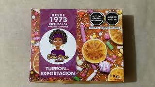 Mostrando y abriendo la caja del turrón de Doña Pepa de Jaramillo #turrón #turrondedoñapepa