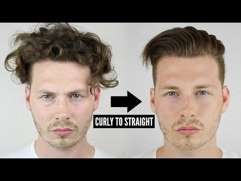 Mens Curly To Straight Hair Tutorial - How To Style Curly Hair 2018 Mens Curly To Straight Hair Tutorial - How To Style Curly Hair 2018