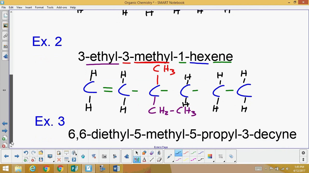 Drawing Alkanes, Alkenes, And Alkynes - YouTube