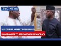 V.P. Osinbajo Meets Obasanjo in Abeokuta, Seeks to Strengthen Democracy in Africa