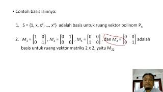 Algeo 15:  Ruang Vektor Umum  (Bagian 2: Basis, dimensi, perubahan basis)