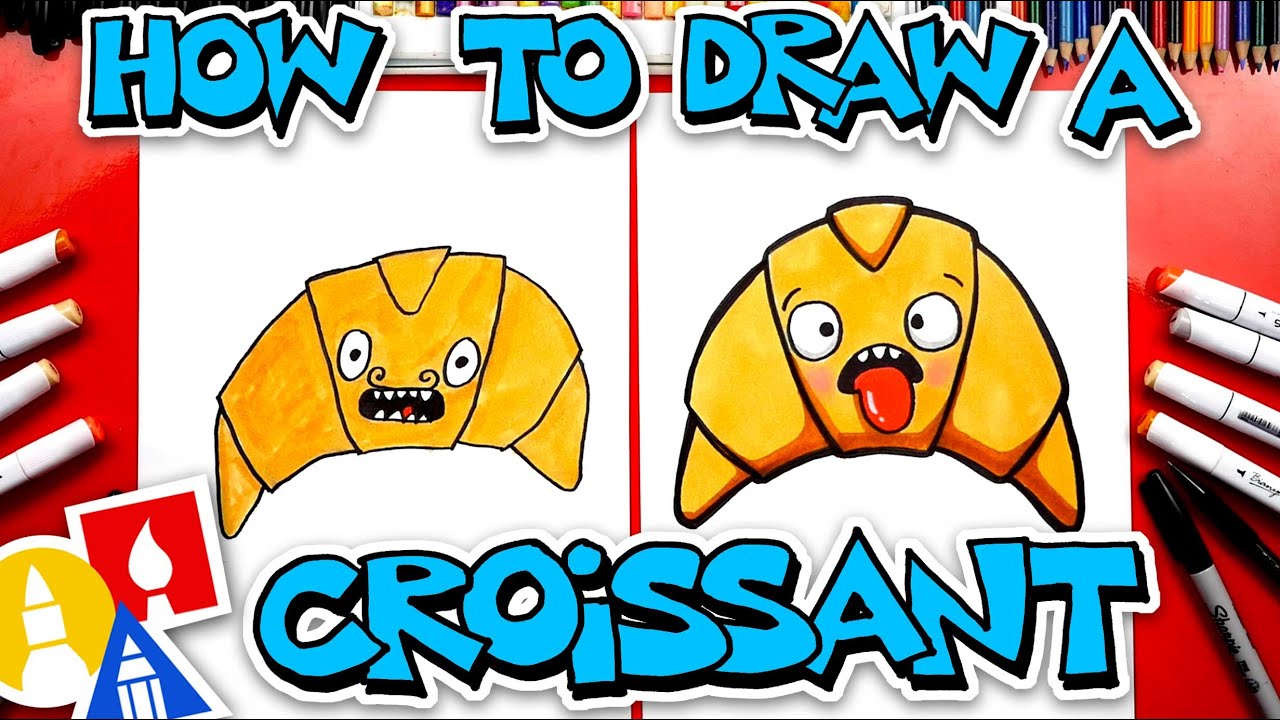 How To Draw Funny Croissant Youtube