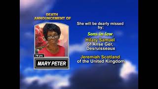 Mary Peter ~ Long Obituary