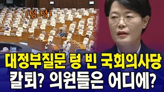 (지금 시각 오후 5시 15분) 대정부질문 텅빈 국회의사당...칼퇴? 의원들은 어디에?