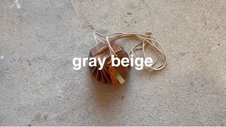 巾着バッグーgray beigeー