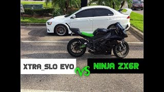 600hp Evo X (Stock Block) Vs. Modded Ninja ZX6R