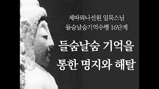 들숨날숨기억을 통한 명지와 해탈ㅣ일묵스님ㅣ2019.1.30. 제따와나선원 수요정기법회