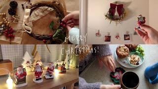 vlog：MERRY CHRISTMAS🧸🎄：リース作り︰編み物︰お菓子作り︰購入本📚️