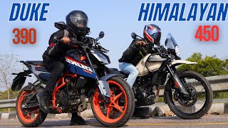 New Duke 390 vs Himalayan 450 drag Race 🔥🔥| The UP46 Rider |