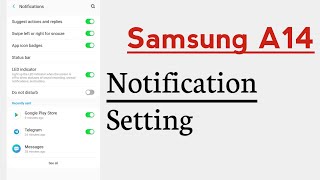 Samsung A14 Notification Setting Setup