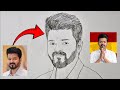 how to draw a Thalapathy | Vijay drawing | TVK drawing |Tamilaga vettri kazhagam