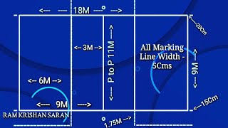 Volleyball Court Marking and Measurements | Volleyball Easy Court Marking with Full Diagonal Method