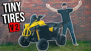 TINY TIRES VS FOUR WHEELER | EPIC!