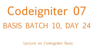 Codeigniter Bangla tutorial Part 07