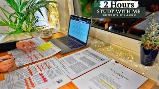 2 HOUR STUDY WITH ME | Background noise, 10-min break, No Music, Study with Merve