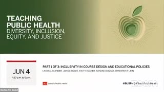 Teaching Public Health: Diversity, Inclusion, Equity, and Justice—Panel 1