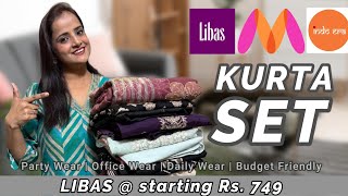 Kurta Set Haul Myntra Libas \u0026 Indo Era | Budget Friendly | Cotton Kurta| #myntra #libas #indoera