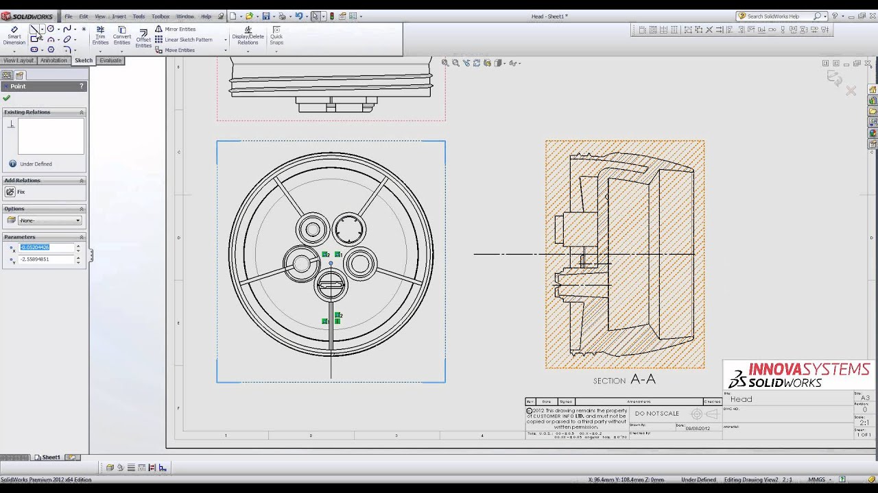 Section View Solidworks Drawing