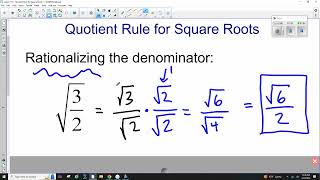 Lesson 116 - Quotient Rule for Square Roots