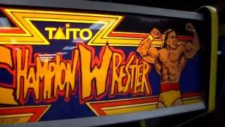 Taito's Champion Wrestler Arcade Game!  Zany Pro Wrestling Fun!