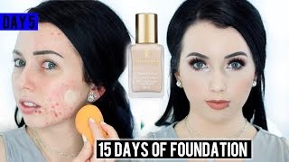 ESTEE LAUDER DOUBLE WEAR Foundation 1C0 {First Impression Review \u0026 Demo!} 15 DAYS OF FOUNDATION