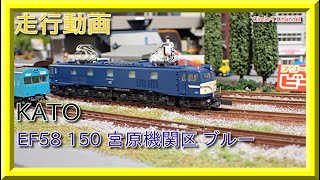 【走行動画】KATO 3049-2 EF58 150 宮原機関区 ブルー(2021年6月再生産)【鉄道模型・Nゲージ】