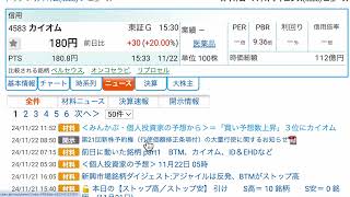 【日本株速報】24/11/22  ようやく安心して買える状況になったのか？