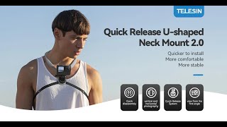 TELESIN Quick Release Magnetic Neck Mount for Action Cameras (2.0)