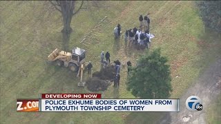 Police exhume bodies of women from Plymouth Township cemetery