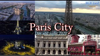 Paris City day and night  La Tour Eiffel, Le Louvre, Piace Vendome,  Musee du Louvre